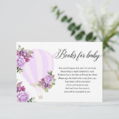 Lila Blumenballon-Buch anstelle einer Karte (Stehend Vorderseite)