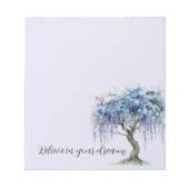 Lila Blumenbaum Notizblock (Vorderseite)