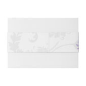 Lila Blumenbeeren und Grau Damast Einladungsbanderole (Rückseitenbeispiel)