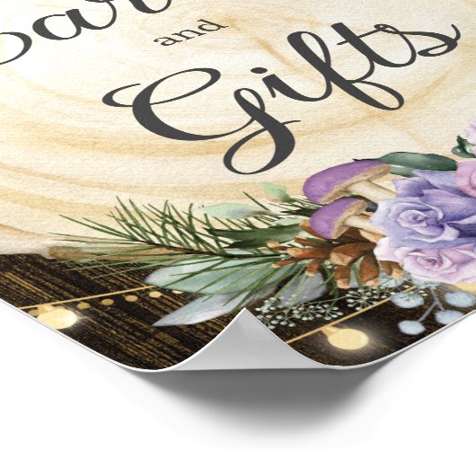 Lila, blumenbezaubernde Waldkarten und Geschenke Poster (Ecke)