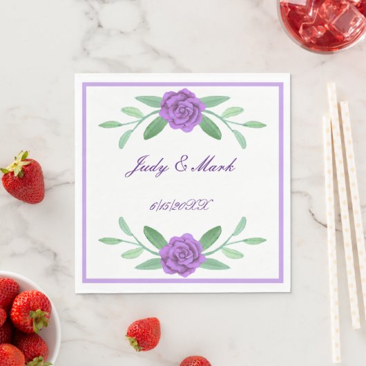 Lila Blumenblätterpapier Napkins Serviette (Beispiel)