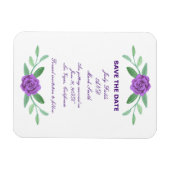Lila Blumenblätterung Save the Date Magnet (Horizontal)
