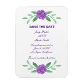 Lila Blumenblätterung Save the Date Magnet (Vertikal)