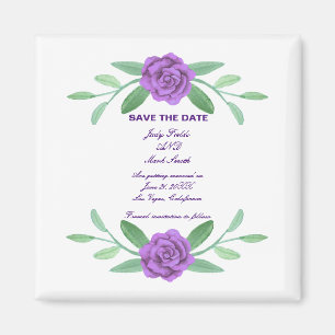 Lila Blumenblätterung Save the Date Magnet