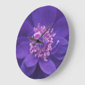 Lila Blumenblattmandala-Wand-Uhr Große Wanduhr (Winkel)