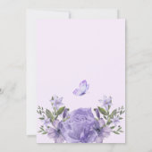 Lila blumenblühendes Brautparty Einladung (Rückseite)