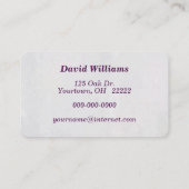 Lila Blumenblume am Markt Visitenkarte (Rückseite)