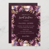 Lila Blumenblut Sweet 16 Einladung (Vorne/Hinten)