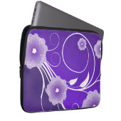 Lila Blumenblüten und Wirbel Laptopschutzhülle (Vorne Rechts)