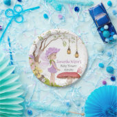 Lila Blumenblütendusche Papier-Teller Pappteller (Party)