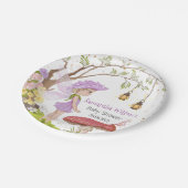 Lila Blumenblütendusche Papier-Teller Pappteller (Schrägansicht)