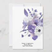 lila Blumenbouquet Bridal Dusche Einladung (Rückseite)