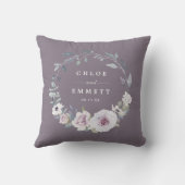 Lila Blumenbridal Wedding Couple Kissen (Rückseite)