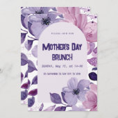 Lila Blumenbrunch Einladung (Vorne/Hinten)