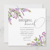 Lila Blumenbrunch mit Wasserfarbe Einladung (Vorderseite)