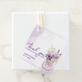 Lila Blumenchic Dankeschön Message Wedding Party Geschenkanhänger (Beispiel)