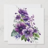 Lila Blumenchic Modernes Elegantes Boho Hochzeit Einladung (Rückseite)