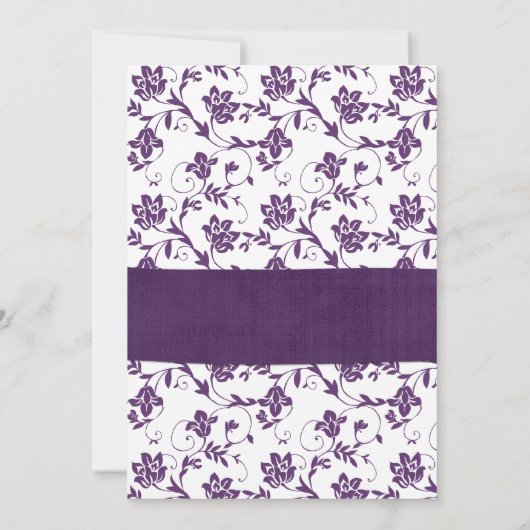 Lila BlumenDamast Sonnenblume Save the Date (Rückseite)