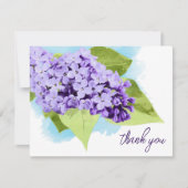 Lila Blumendanke Dankeskarte (Vorderseite)