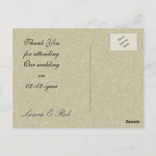 lila Blumendanke Postkarte (Rückseite)