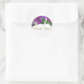 Lila Blumendanke Runder Aufkleber (Tasche)