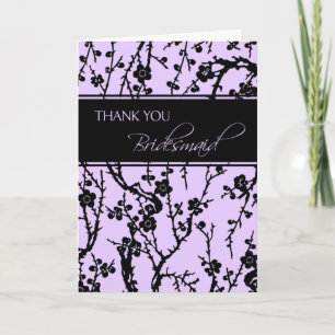 Lila Blumendanken Bridesmaid Card Dankeskarte