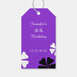 Lila Blumendanken, Name, 2 Seiten Geschenkanhänger