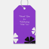 Lila Blumendanken, Name, 2 Seiten Geschenkanhänger (Rückseite)