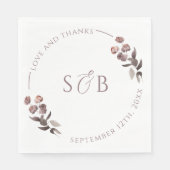 Lila Blumendanken Serviette (Vorderseite)