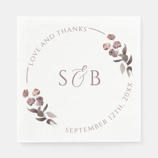 Lila Blumendanken Serviette (Vorderseite)