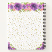 Lila Blumendark Skin Princess Gästebuch Notizblock (Rückseite)