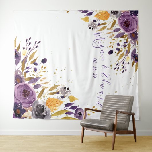 Lila Blumendecke Empfang Dekoration Wandteppich (Beispiel (Horizontal))