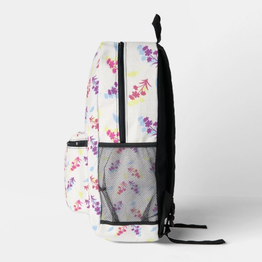 Lila Blumendesign Bedruckter Rucksack (Rechts)