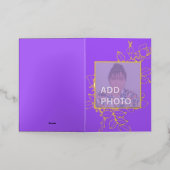 Lila Blumendesign Foto Gold Foil Card (Äußere Ablage)
