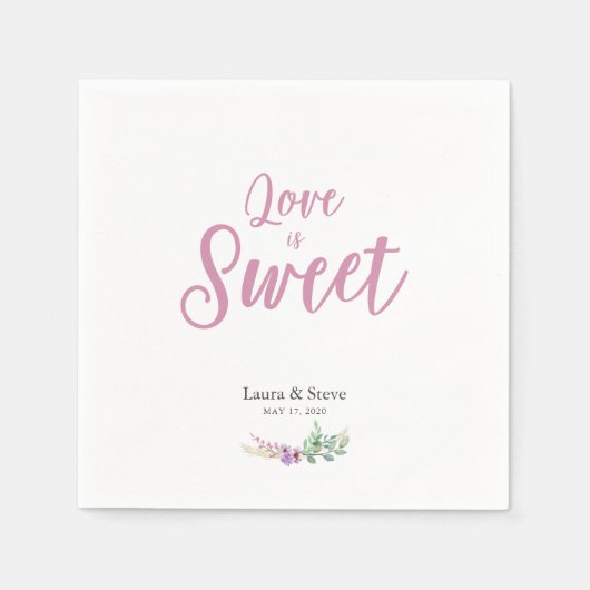 Lila Blumendesign für allgemeine Veranstaltungen Serviette (Vorderseite)