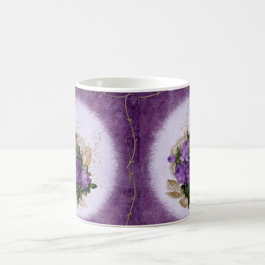 Lila Blumendesign Klassische Tasse Elegant (Mittel)