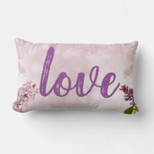 Lila Blumendesign - Lendenkissen