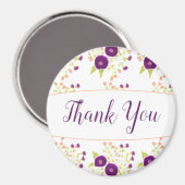 Lila Blumendesign Magnet (Vorderseite/Rückseite)