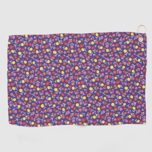 Lila Blumenditsy Golfhandtuch (Horizontal)