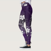 Lila Blumendruck-Leggings Waveline Entwurf Leggings (Links)