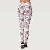 Lila Blumendruckblauer Leggings (Rückseite)