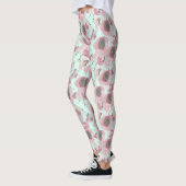 Lila Blumendruckblauer Leggings (Links)
