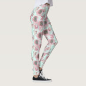 Lila Blumendruckblauer Leggings (Rechts)