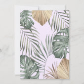 Lila Blumendschungel Safari Tiere Kinderdusche in Einladung (Rückseite)