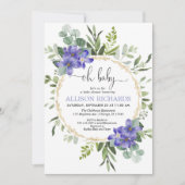 lila Blumendusche Einladung (Vorderseite)