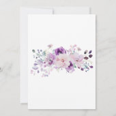 Lila Blumendusche Einladung (Rückseite)