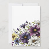 Lila Blumendusche Einladung (Rückseite)