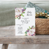 Lila Blumendusche Einladung