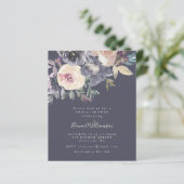 Lila Blumendusche Einladung (Stehend Vorderseite)