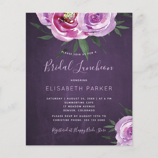 Lila Blumendusche Flyer (Vorne)